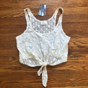 NWT UO pins & needles Ivory Lace Crop Top